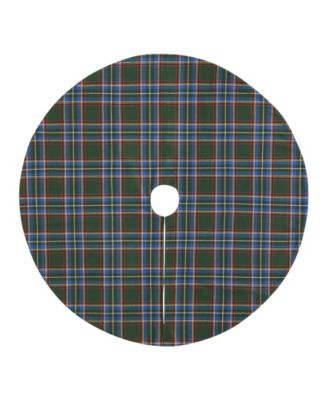 Elrene - Stowe Tartan Plaid Cotton Christmas Tree Round Skirt, 48"