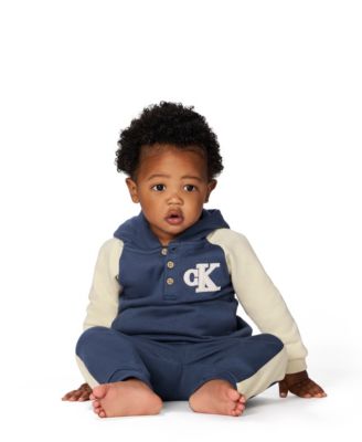 Calvin Klein - Baby Boys 2-Piece Color Block Logo Fleece Hoodie and Joggers Set