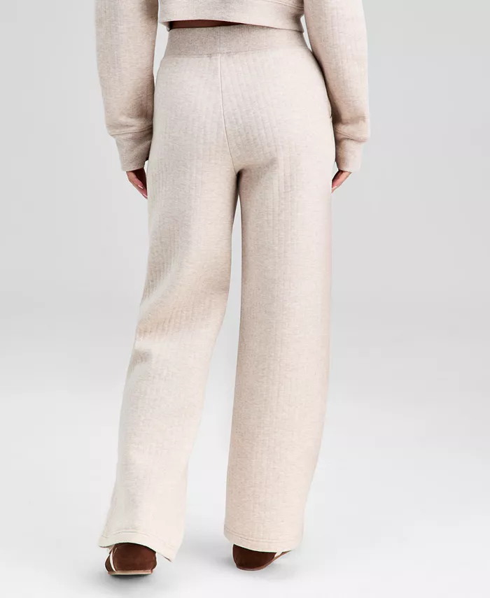 Women's Quilted Wide-Leg Lounge Pants - thumbnail 4