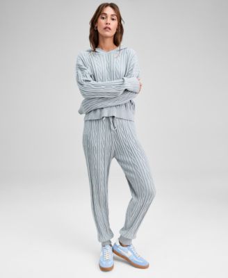 Women's Cable-Knit Jogger Pants, Macy's Exclusive