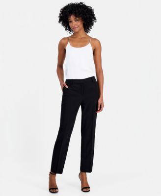 Women's Crepe Grace Mid Rise Straight-Leg Ankle Pants