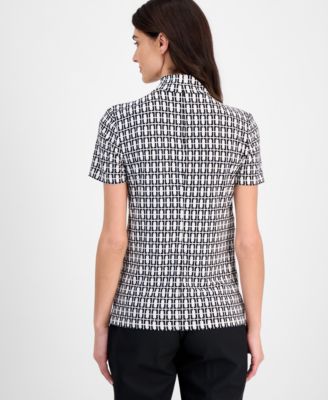 Women's Short-Sleeve Mock-Neck Top