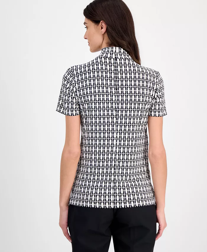 Women's Short-Sleeve Mock-Neck Top - thumbnail 4
