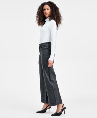 Women's Snakeskin-Print High Rise Wide Leg Jeans, Macy's Exclusive