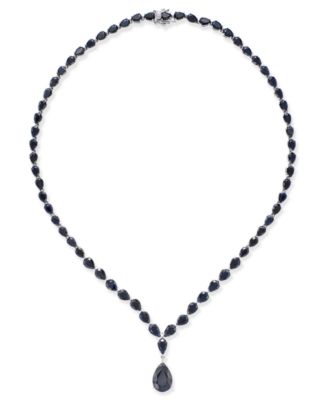 Macy's Black Sapphire Collar Necklace 