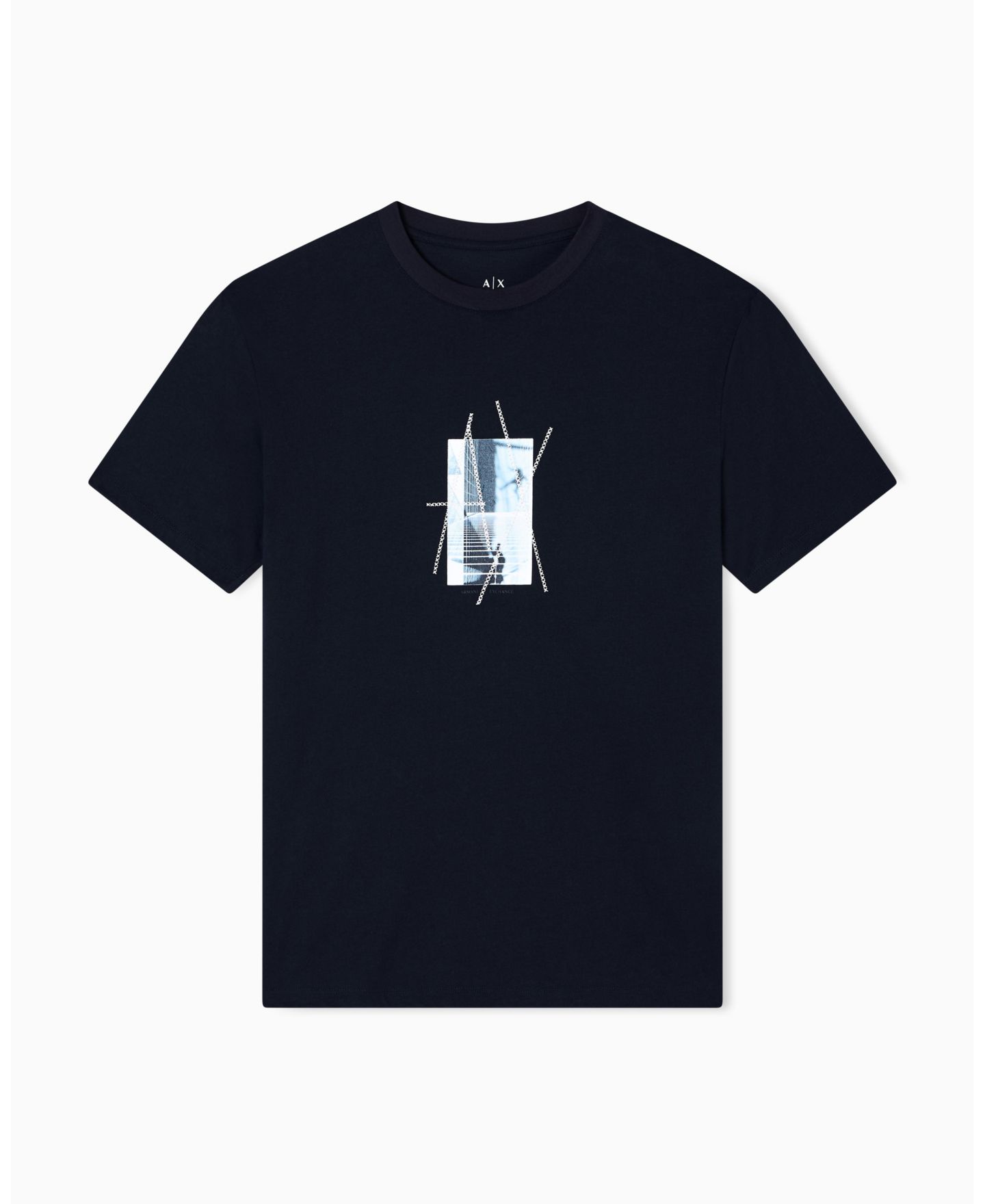 Мужская футболка A|X Armani Exchange Center AX Graphic, цвет: Глубокий тёмно-синий — фото 5