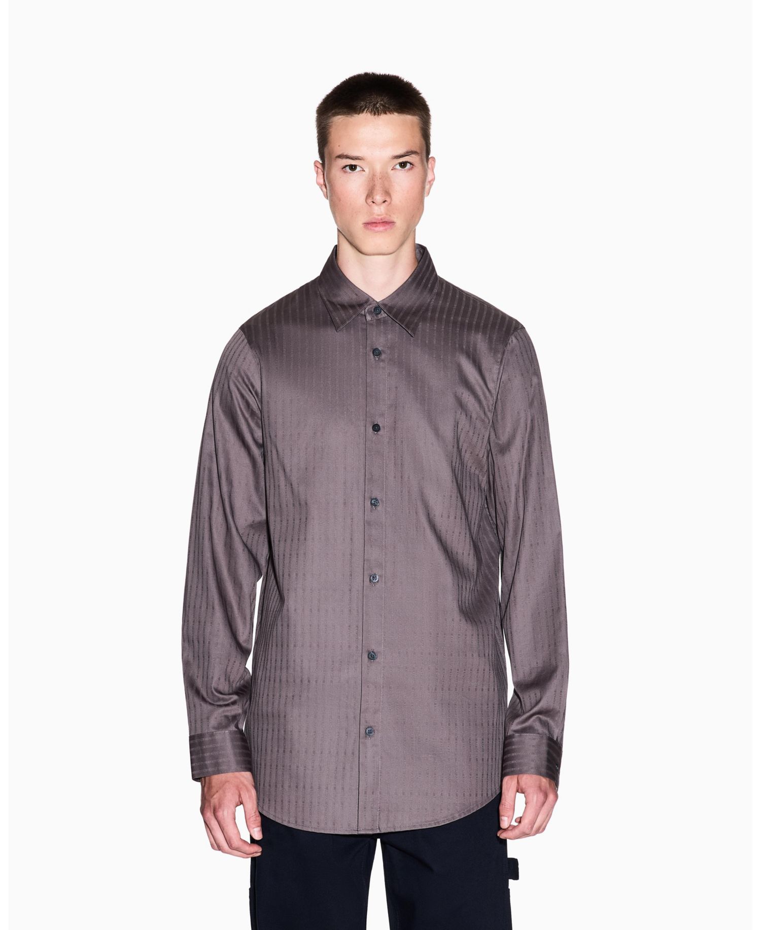 Men's Cotton Jacquard Wording Graphic Shirt