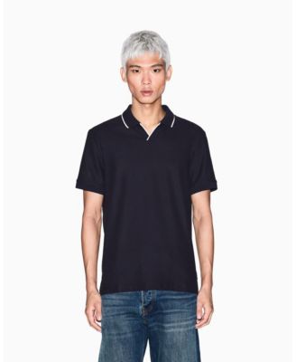 Men's Johnny Collar Pique with Collar Tipping Polo Shirt