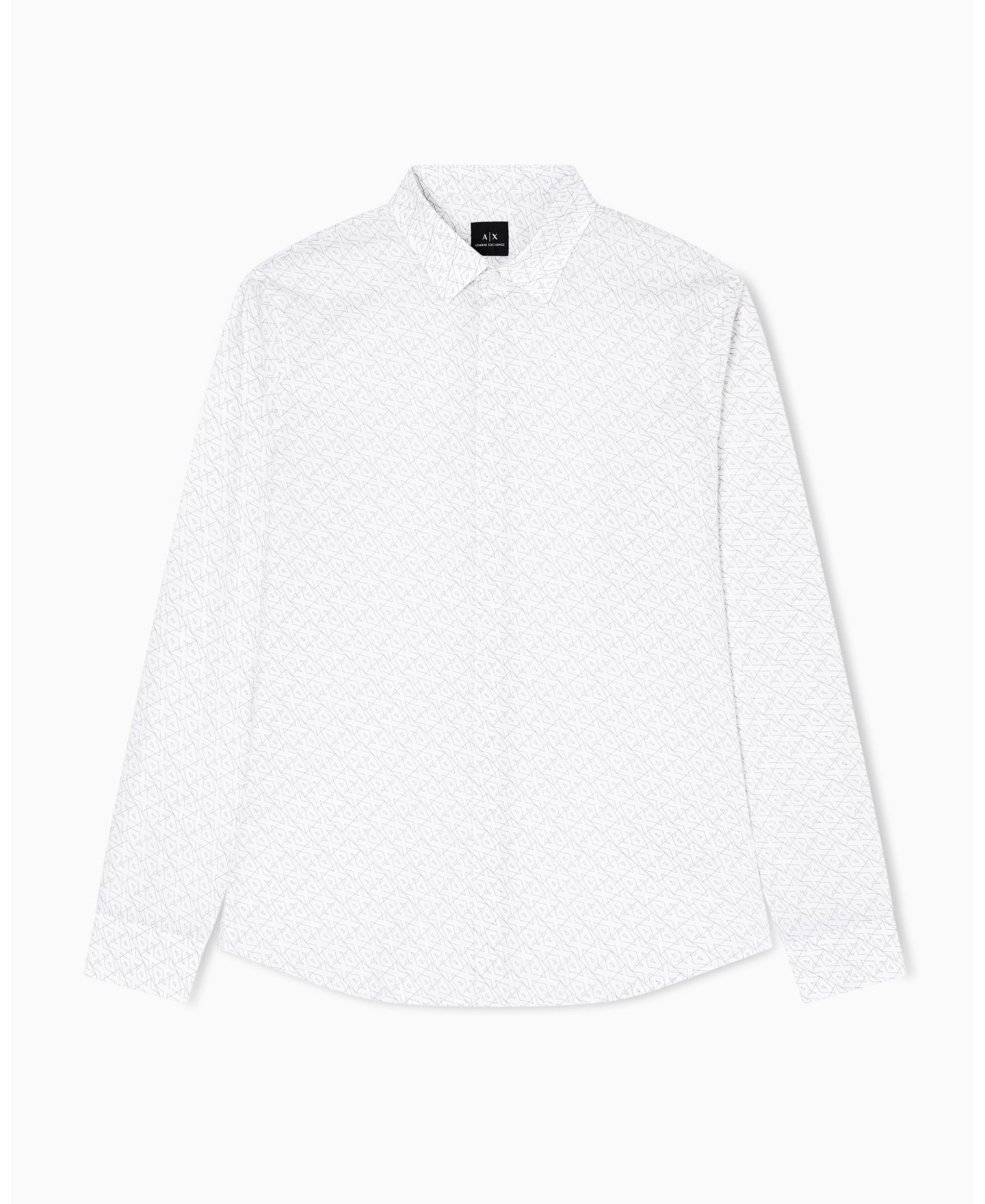 Мужская рубашка A|X Armani Exchange Long Sleeve Poplin Allover Logo Woven, цвет: Чёрный — фото 36