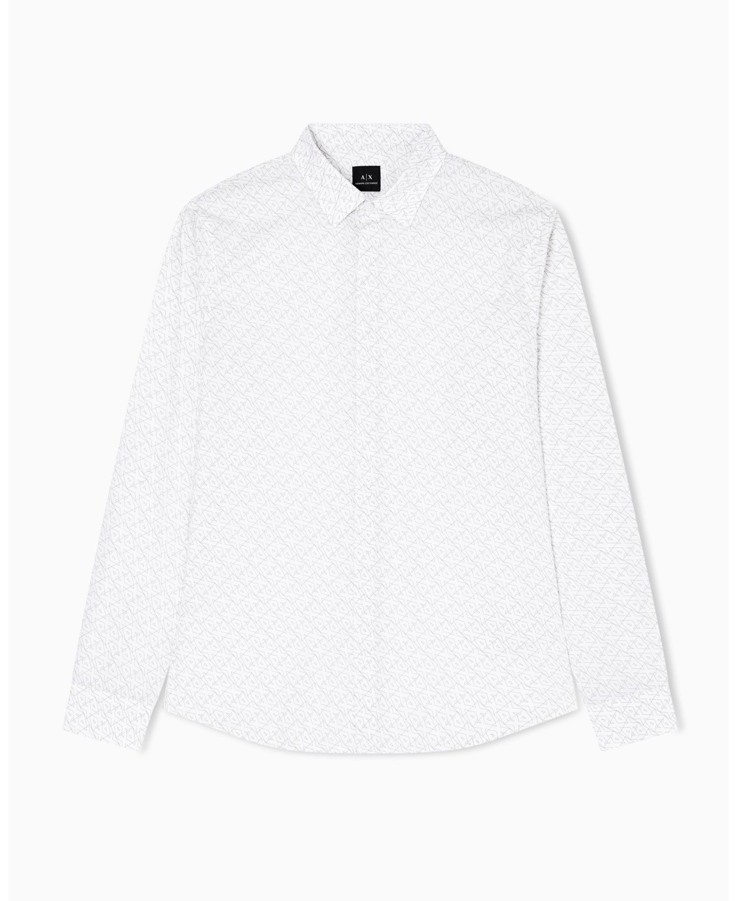 Men's Long Sleeve Poplin Allover Logo Woven Shirt
