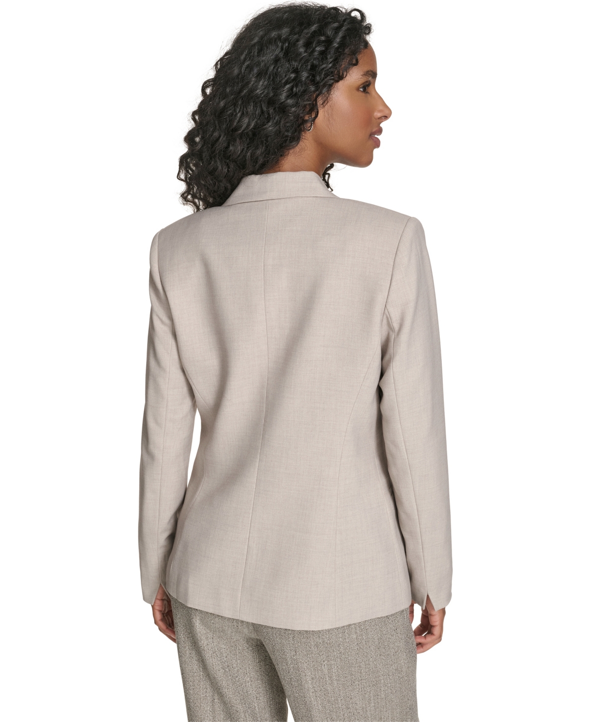 Calvin Klein Petite Double Breasted Jacket In Gray