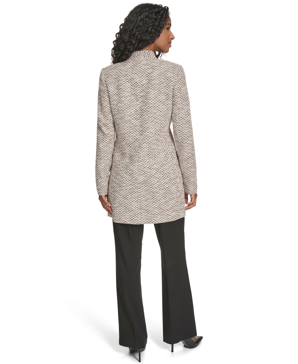 Calvin Klein Women's Novelty Topper Open Front Blazer In Gray