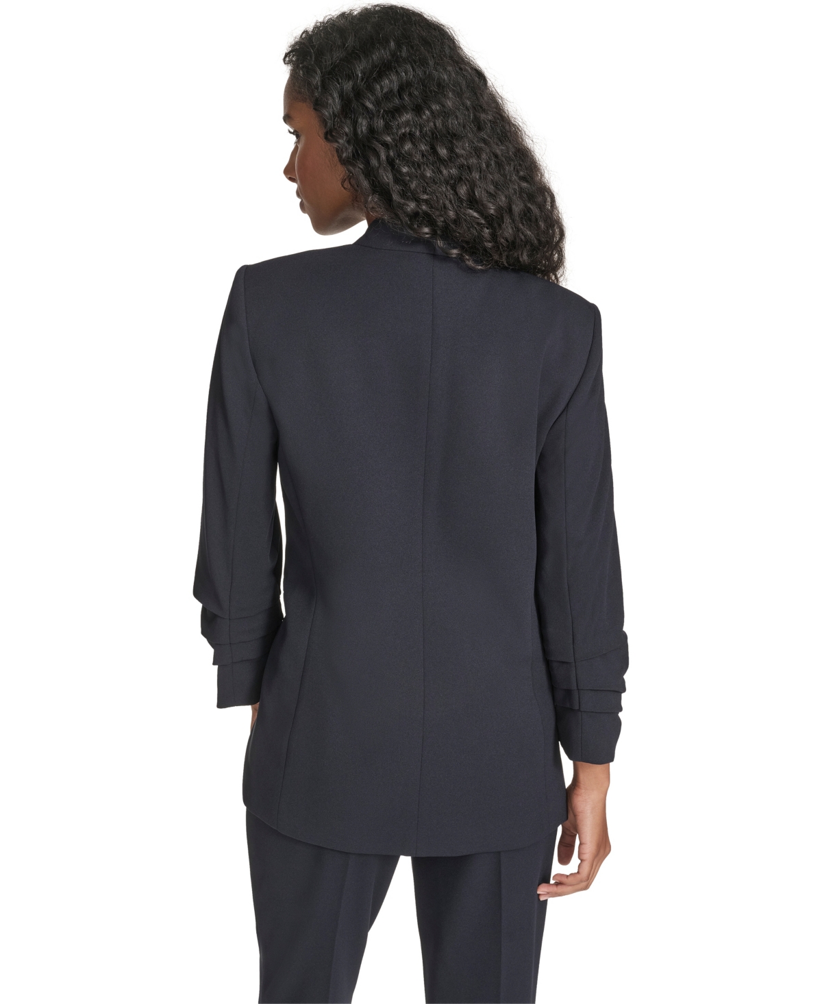 Calvin Klein Women's Scuba Crepe Long Sleeve Jacket In Blue