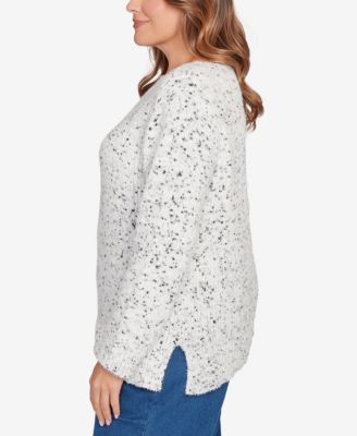 Plus Size Speckled Chenille Eyelash Sweater