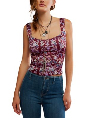Free People - Women's Grace Sleeveless Floral Printed Corset Top