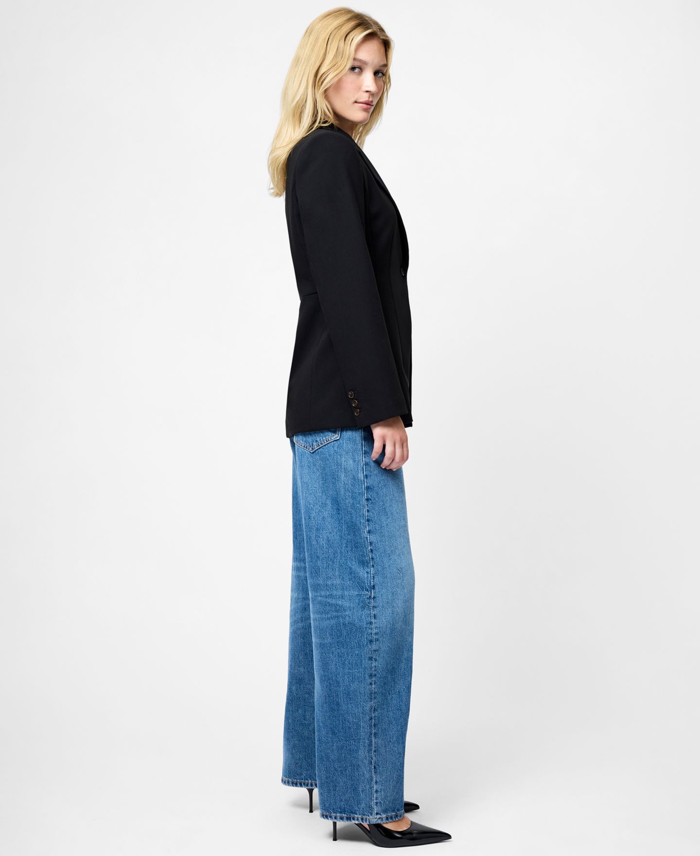 Женская куртка French Connection Azra Twill Long-Sleeve Jacket, цвет: Чёрный — фото 4