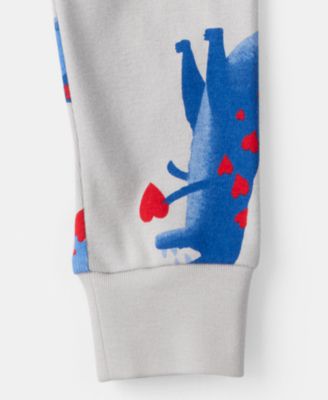 Boys' Toddler 2T-5T Dinosaur Print Long-Sleeve Top and Pants, 2-Piece Pajama Set