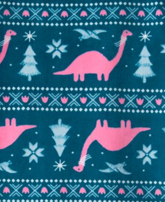 Girls' Toddler 2T-5T Dinosaur Print Snug Fit Long-Sleeve Top and Pants, 2-Piece Pajama Set