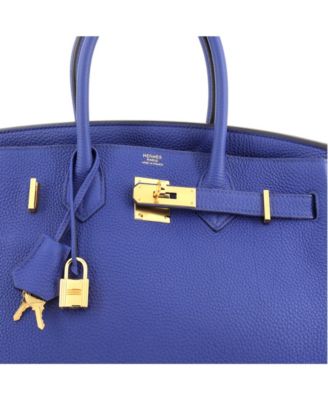 Birkin 30 Handbag Blue Togo with Gold Hardware