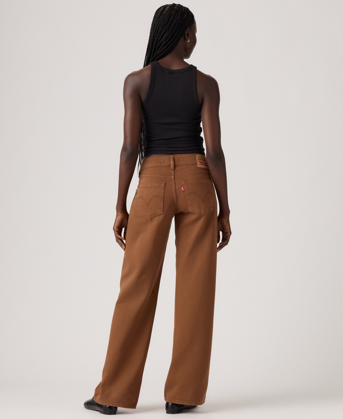 Levi's Women's Super-low Double-button Relaxed-fit Denim Jean In Brown