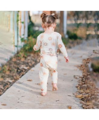 Little Girls Charlie Fitted Two-Piece Long Sleeve Pajamas & Head Wrap Set