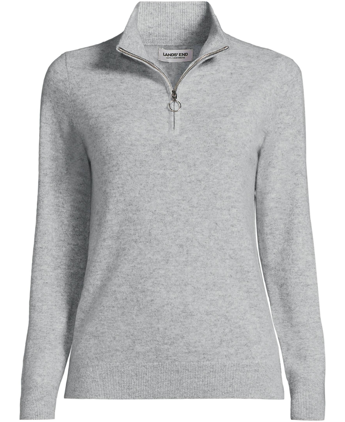 Lands' End Women's Cashmere Quarter Zip Sweater