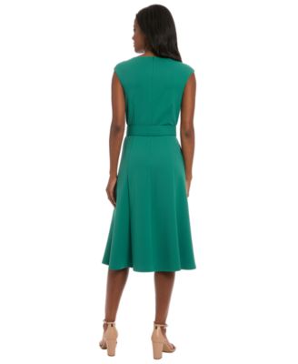Women's Boat Neck Fit and Flare Dress