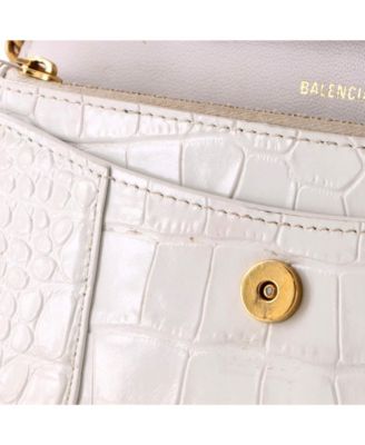 Hourglass Chain Wallet Embossed Leather