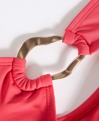 Women's Shirred Halter Tankini Top