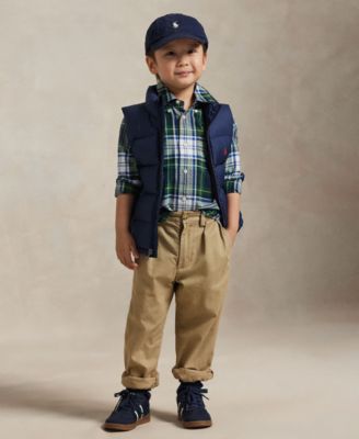 Boys' 2-7 Plaid Cotton Oxford Shirt
