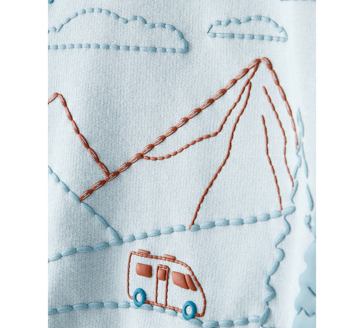 Carter's Boys Toddler 2t-5t 2-piece Day Dream Fleece Mountain Pull-on Sweatshirt And Joggers Set In Blue