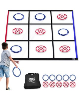 Fling Tac Toe (9ft x 9ft) Giant Tic Tac Toe Game Outdoor | Weatherproof Giant Outdoor Games for Adults and Family