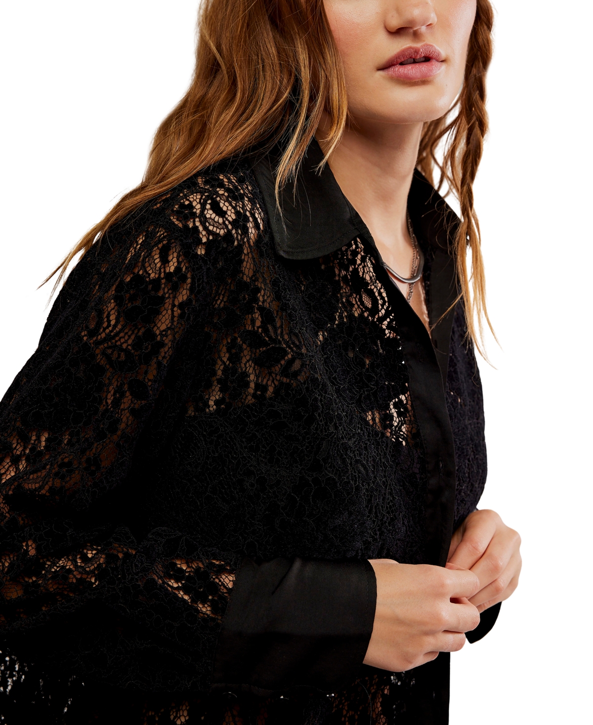 Free People Women's Faith Collared Long-Sleeve Top