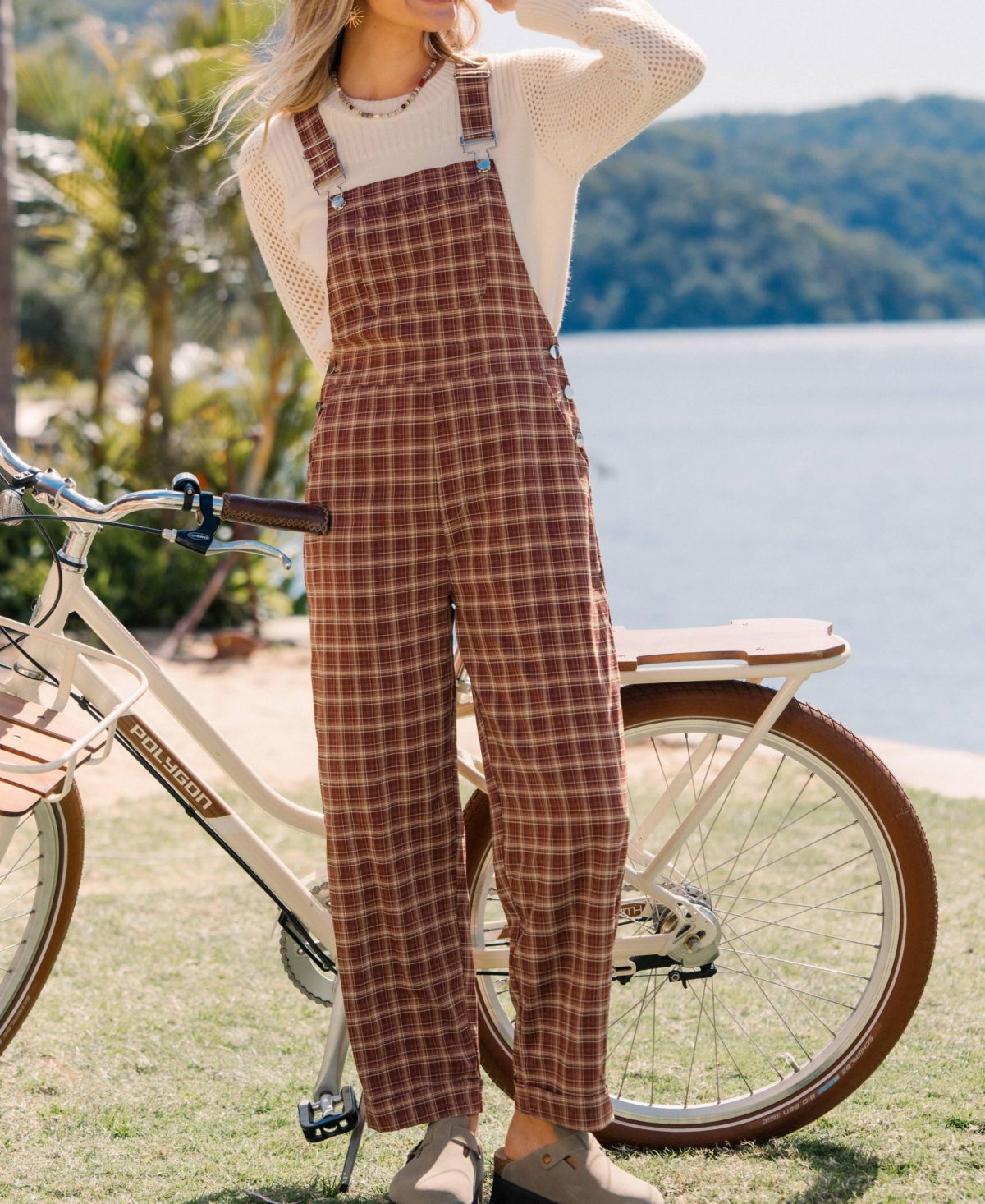 Cupshe Women's Amber Trail Plaid Overalls