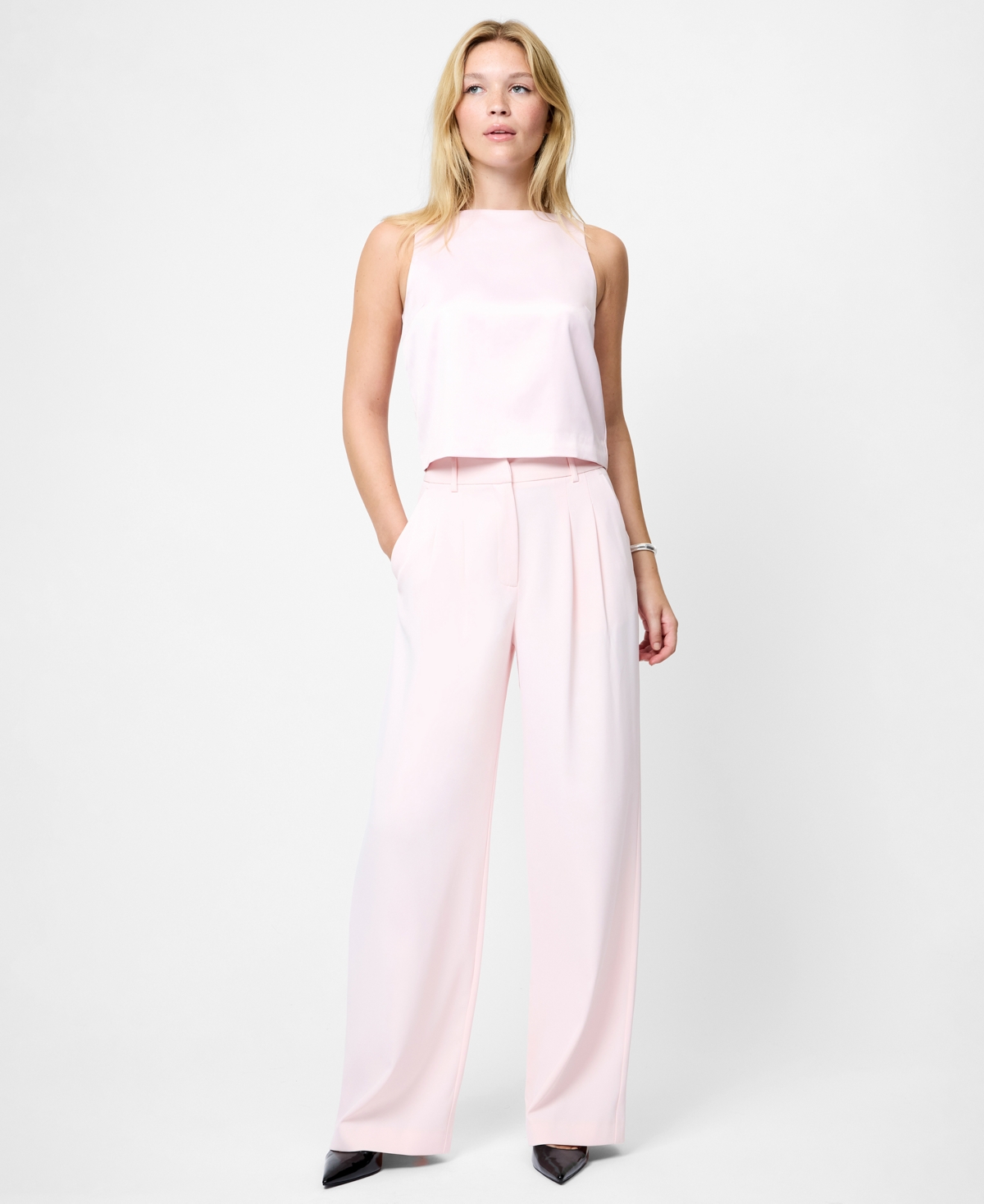 French Connection Women's Harrie Suiting Mid-rise Trousers In Pink