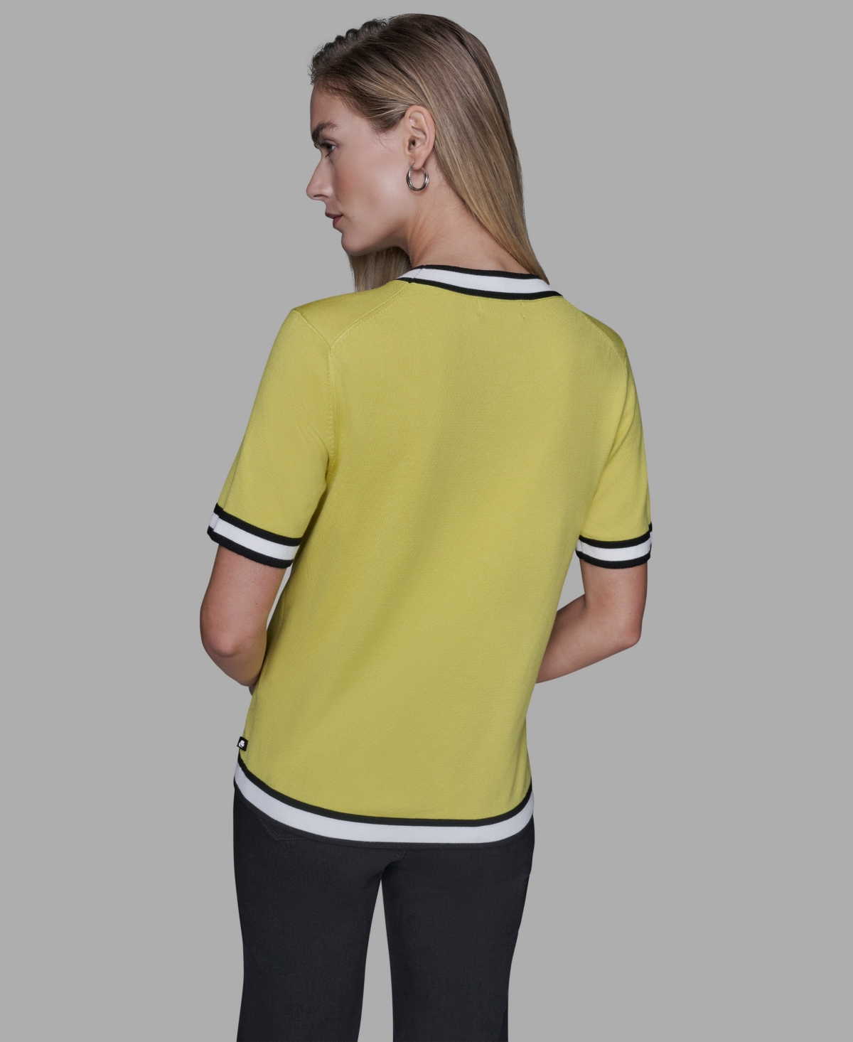 Karl Lagerfeld Women's Short-sleeve Sweater In Yellow