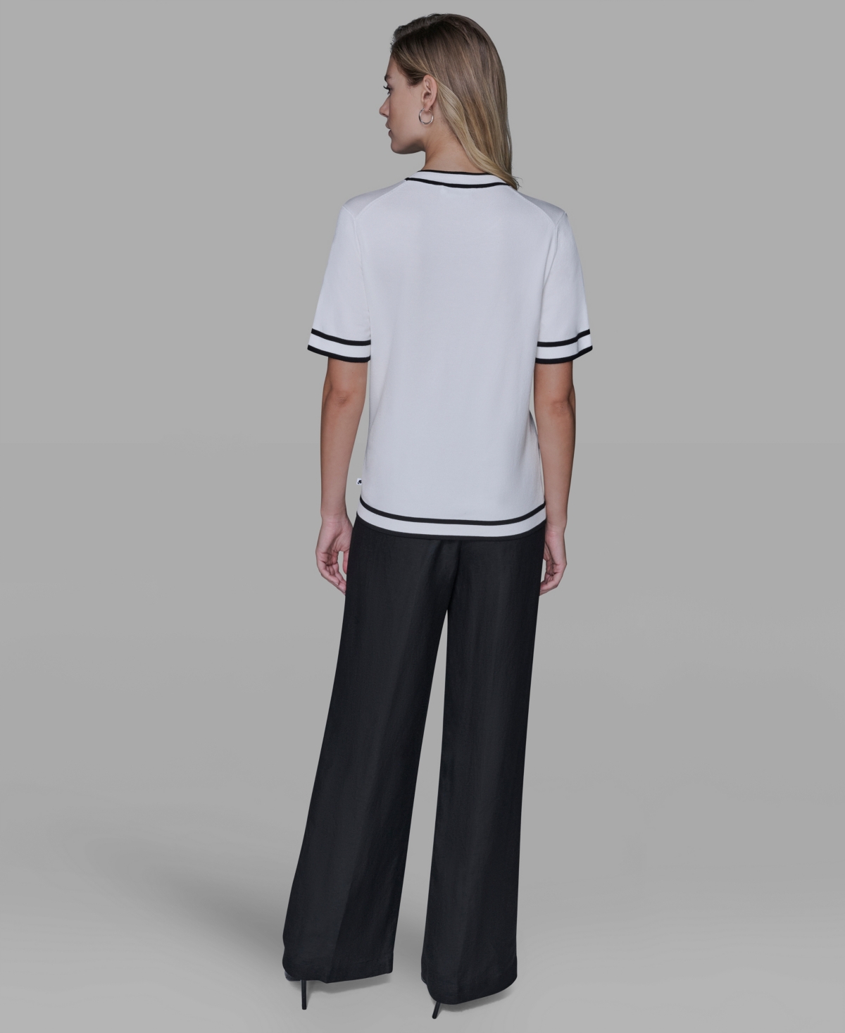 Karl Lagerfeld Women's Short-sleeve Sweater In White