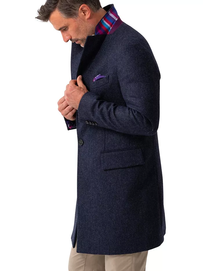 Men's Long Sleeve Wool Collared Coat - thumbnail 10