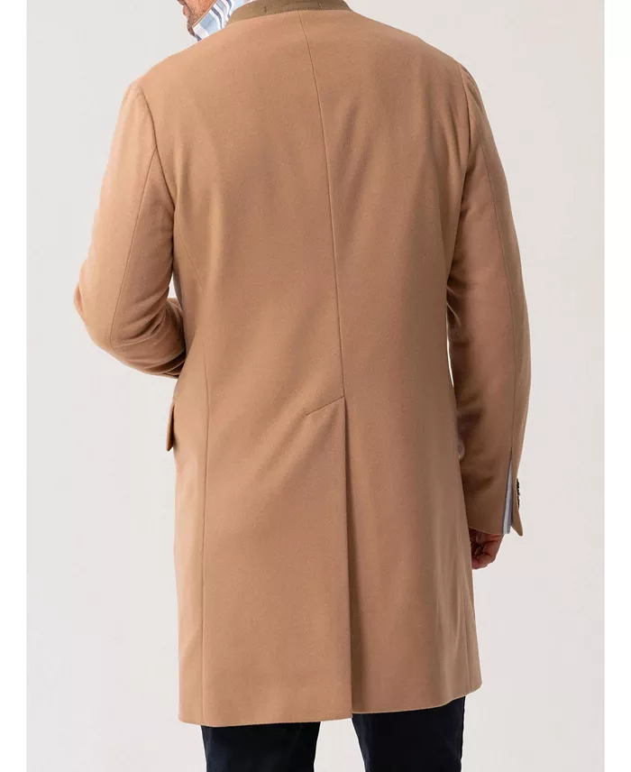 Men's Long Sleeve Wool Collared Coat - thumbnail 7