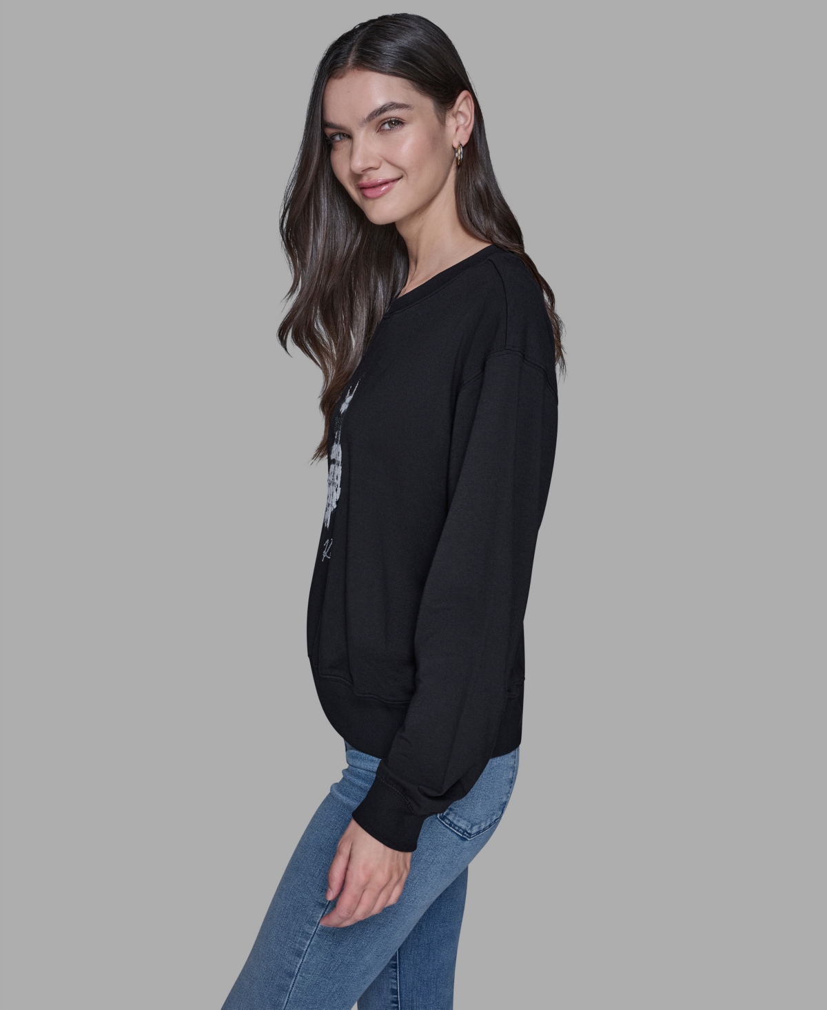 Karl Lagerfeld Women's Emoji Choupette Detail Sweater In Black