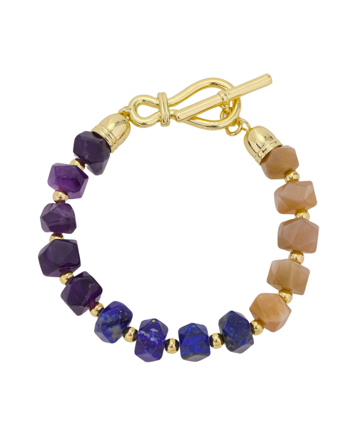 Unwritten Multi Color Stone Toggle Bracelet In Multi