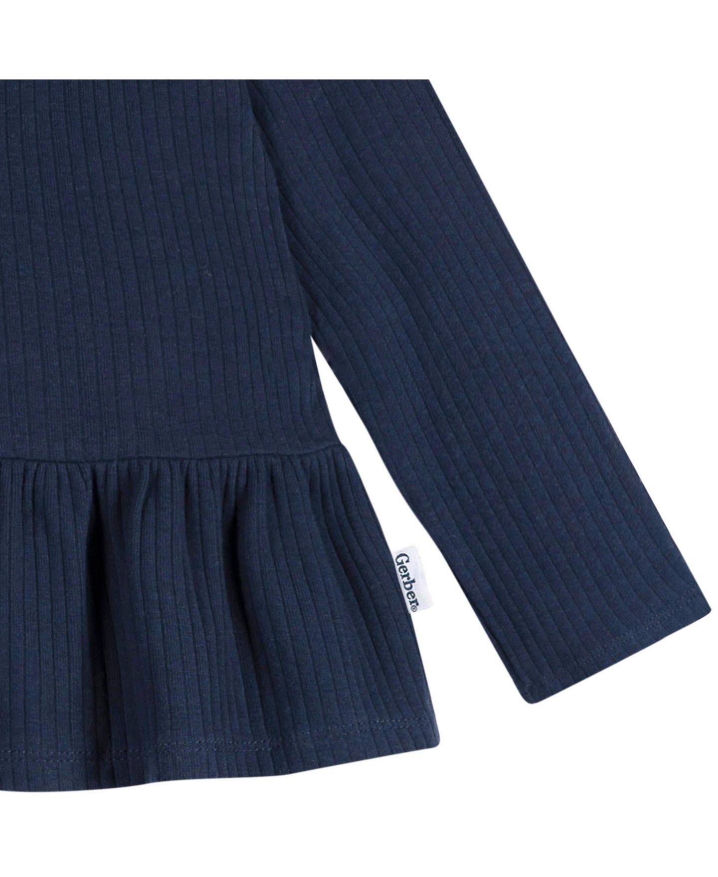 Рубашки Gerber 3-Pack Long Sleeve Shirts, Navy/Oatmeal/Violet, 5T для девочек-малышей, цвет: Тёмно-синий — фото 7