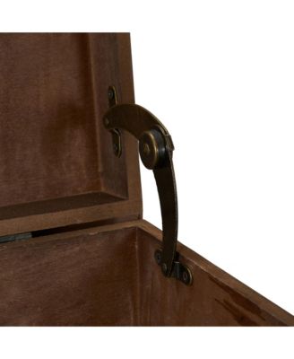 Small Wooden Arch Storage Trunk, Stained Wood with Decorative Arches, Brown