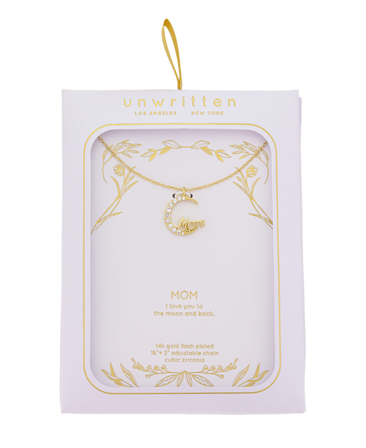 Unwritten Cubic Zirconia Mom Moon Pendant Necklace