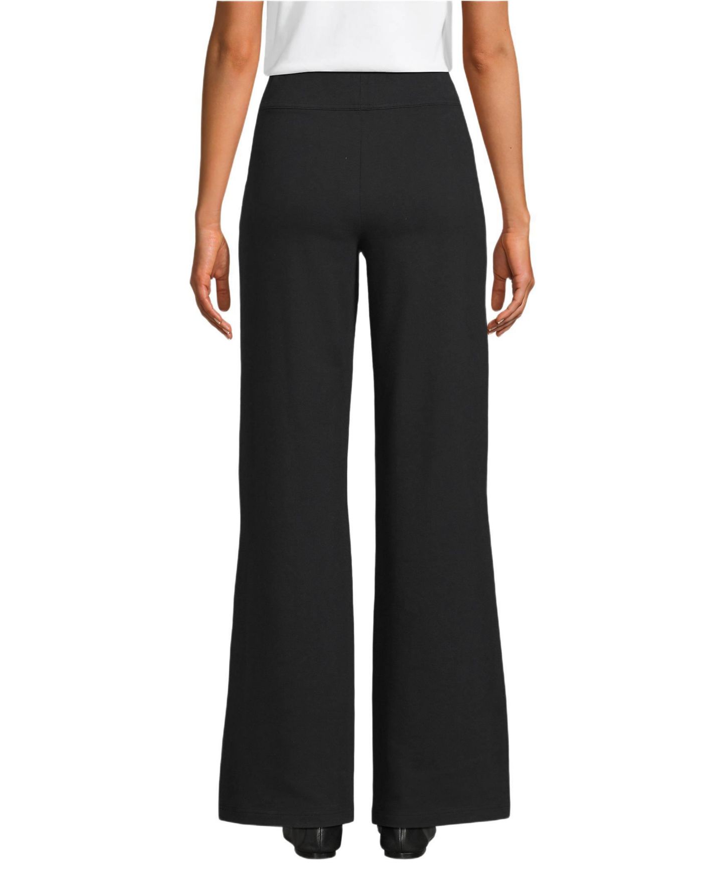 Женские брюки Lands' End Starfish High Rise Pull On Wide Leg Pocket, цвет: Чёрный — фото 2