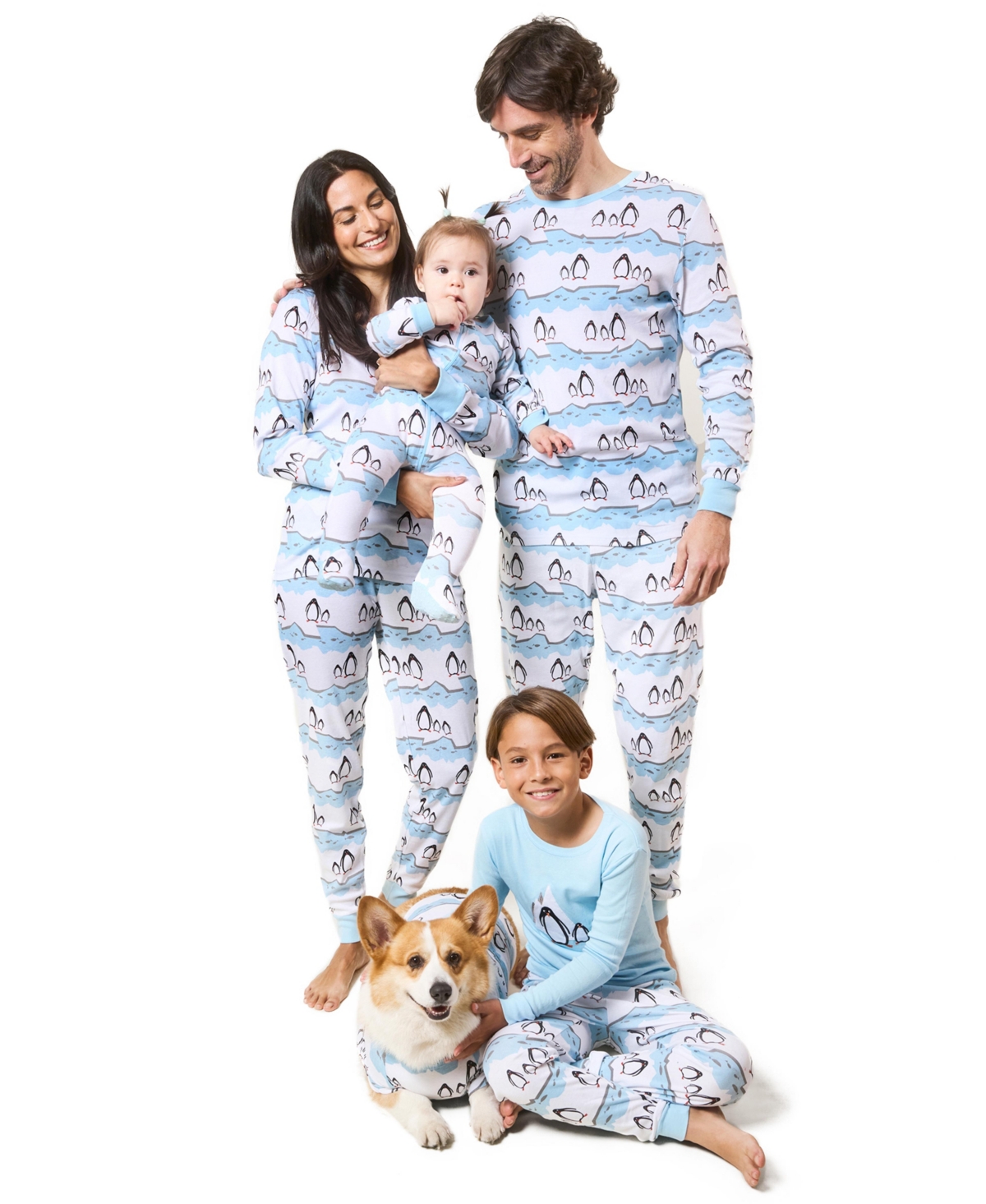 Leveret Dog Cotton Pajamas, Penguin Print , Matching Family Christmas Pajamas