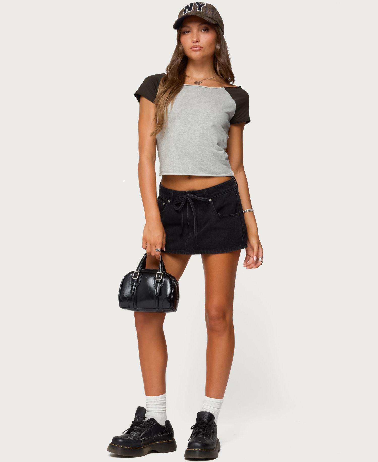 Women's Ziggie Tie Front Denim Mini Skort