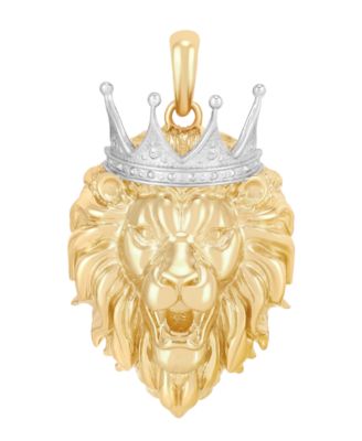 Macy's - Lion Head Pendant in 10k Yellow Gold