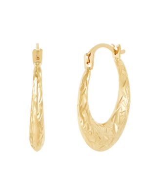 Macy's - Round Hoop Earrings in 14K Yellow Gold