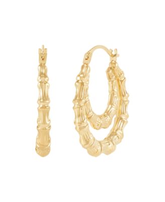 Macy's - Double Hoop Earrings in 14K Yellow Gold